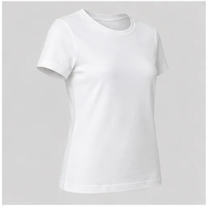 Camiseta de mujer de manga corta 100% algodón jersey, de secado rápido, 2 colores, con logo impreso personalizado, ropa casual para damas. - Product Image 3