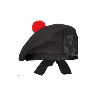 Gorro Balmoral Escocés Liso 2026 de Lana Negra, Gorra Balmoral, Gorra de Pípere, Gorra de Kilt, Venta al por Mayor - Product Image 4