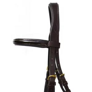 Precio al por mayor: Riendas de cuero genuino con costuras elegantes hechas a medida, cabezales ingleses de alta comodidad, equipo ecuestre personalizado. - Product Image 2