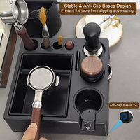 Station de tamping expresso multifonctionnelle en ABS, boîte à chutes de café, support pour porte-filtre, organisateur d'accessoires pour barista - Vente en gros