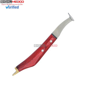 Professional Hoof Knives Set of Left and Right Handed with Brass Horseshoeing Topper Razor Edge <b>Sharpened</b> Stainless Steel Blades - Product Image 3