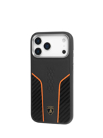 Étui de protection magnétique en cuir véritable Lamborghini sous licence officielle pour iPhone 17 Pro/17 Pro Max/18 Pro/18 Pro Max