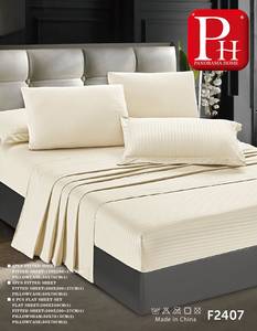 Ensemble de draps rayés en satin Panorama Home F2407 – Vente en gros - Product Image 2
