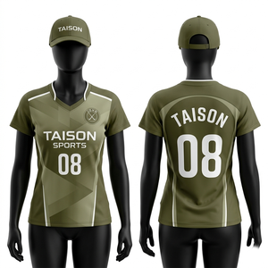 Maillot de hockey sur gazon pour femmes en tissu maille polyester GSM premium, vert menthe, panneaux géométriques, léger, respirant, logo sublimé - Product Image 2
