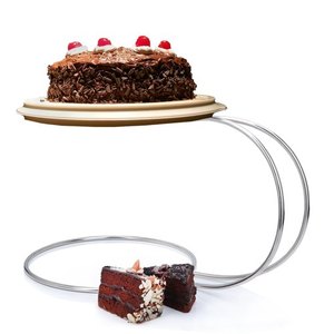 Modern Stainless Steel Metal Spiral <b>Cake</b> <b>Stand</b> Round Floating Dessert Display Tray Holder Rack for Wedding Birthday Buffet Party - Product Image 1