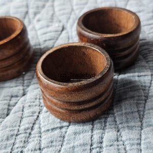 Anneau de serviette en bois de style artistique moderne, écologique, durable, classique, pour table à manger, accessoires de décoration de table haut de gamme pour la maison et les mariages - Product Image 2