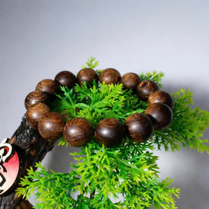 Tam Viet Natural Agarwood Water <b>Drop</b> Bead Handmade Men's Wooden Bangle Jewelry Vintage Buddhist - Product Image 5