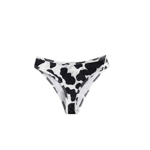 Women Cow Print Bikini Set Crossed Halter Top Thong Bottom Stretch Swimwear Animal Pattern Beachwear Bikini Sets OEM - Product Image 3
