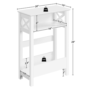 Tavolino Moderno a 3 Ripiani con Mensola Portaoggetti Bianco Arredamento per Soggiorno - Product Image 2