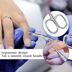 Ciseaux à cuticules professionnels incurvés en acier inoxydable avec lames affûtées pour droitiers, pour manucure, soin des ongles et coupe des cuticules - Product Image 5