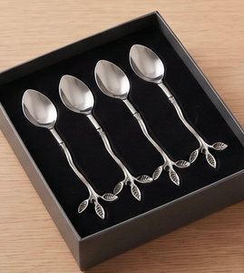 Ensemble de cuillères à thé en métal au design rustique en forme de branche, finition mate, style vintage, compatibles lave-vaisselle, pour la cuisine - Product Image 6