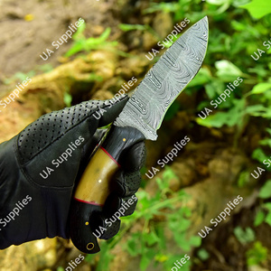 Cuchillo de Caza y Camping de Acero de Damasco Profesional de Alta Calidad con Soporte OEM/ODM, Hoja Fija de Espiga Completa, Extra Afilado - Product Image 3