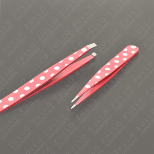 Stainless Steel Eyebrow Tweezers <b>Set</b> Slanted Pointed <b>Pink</b> Polka Dot Beauty <b>Tool</b> Kit Precision Hair Removal Grooming - Product Image 4