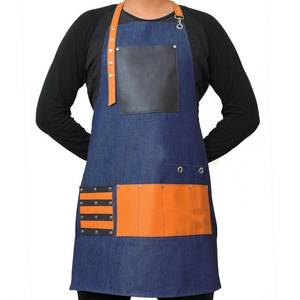 Professional <b>Bar</b> Worker Uniform Canvas Apron Genuine Leather Straps Lightweight Work Vest Adjustable <b>Utility</b> Pockets - Product Image 1