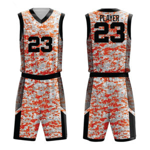 Uniforme de Baloncesto para Hombre, Camisetas y Pantalones Cortos de Baloncesto Hechos a Medida, Ropa Deportiva de Fútbol, 100% Poliéster, Estampado para Adultos, 200 Gramos - Product Image 1