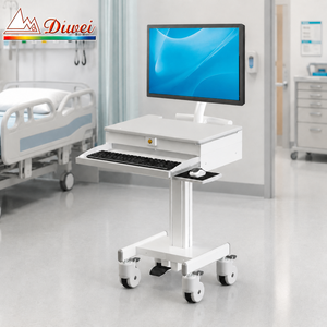 Modern Metal Hospital <b>Trolley</b> Medical Computing Cart with Gas Spring Lift and Support for One Monitor - Product Image 2
