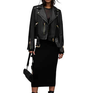 Chaqueta de Cuero para Mujer al por Mayor, Chaqueta de Cuero Genuino, Chaqueta de Cuero Grueso para Damas - Product Image 2