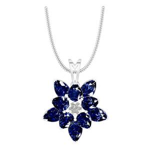 Pendentif en pierres précieuses saphir naturel de haute qualité clouté de diamants naturels porter tous les jours pendentifs fins et breloques pour femmes - Product Image 1