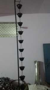 โซ่ระบายน้ำตกแต่งโลหะทำมือแบบหรูหรา Lotus Cup ปรับแต่งได้ สำหรับสวน หลังคา และตกแต่งบ้านภายนอก - Product Image 1