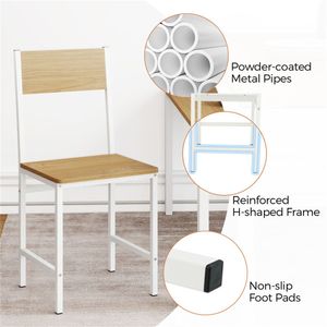 Set di 4 Sedie da Pranzo Contemporanee Industriali, Capacità 330 LBS, Telaio in Metallo Rimovibile, Sedie Laterali da Cucina in Pelle PU Naturale e PP - Product Image 4