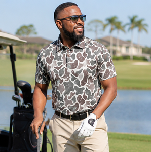 Polo de Golf Personalizado para Hombre, de Secado Rápido, con Absorción de Humedad, Manga Corta, Diseño Moderno con Patrón de Camuflaje, 3 Botones - Product Image 3