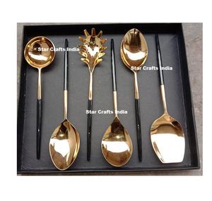 Juego de Cubiertos de Acero Inoxidable Negro, Cubertería Dorada con Cuchara, Tenedor y Cuchillo Plateados, Diseño Elegante de Cuchillo, Tenedor y Cuchara - Product Image 4