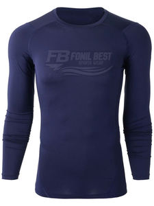 Chemise de compression à manches longues hybride respirante et écologique à coutures plates, séchage rapide, manches raglan, pour homme, hockey, OEM - Product Image 3