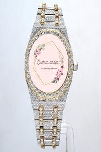Reloj de Pulsera de Lujo Hecho a Mano, Personalizado, Completamente Cubierto de Diamantes, Claridad VVS, Moissanita, Estilo Hip Hop, Caja de Acero y Esfera de Cristal - Product Image 3
