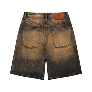 Shorts de mezclilla desgastados para mujer, de pierna recta, corte holgado, cintura media, estilo vintage, rasgados, de algodón, casuales de verano - Product Image 2