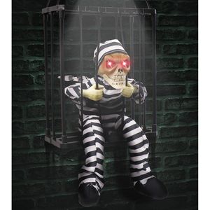 Decorazioni di Halloween con Teschio in Gabbia, Prop Animato Urlante con Sensore di Movimento per Casa Stregata - Product Image 2