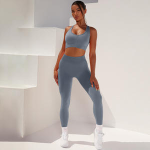 Conjunto Deportivo Mayorista: Top de Yoga, Ropa Deportiva, Conjuntos de Gimnasio y Fitness, Camisetas de Running, Leggings con Efecto Scrunch Butt y Pantalones de Pierna Ancha - Product Image 1