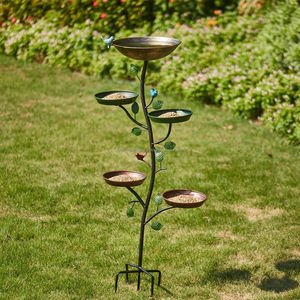 Bain d'oiseaux en métal de style vintage pour pelouse, jardin, balcon, support robuste, finition résistante à la rouille, bassin d'eau adapté aux oiseaux - Product Image 2