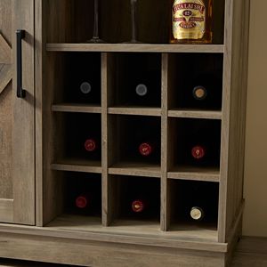 Mueble de Bar Estilo Rústico con Estantes Ajustables, Botellero, Puerta Corredera y Cajón Incluido - Product Image 4