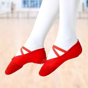 Women's Genuine Leather Ballet Flats Non-Slip Soft Sole Dance <b>Slippers</b> with Easy Drawstring for Dance Class - Product Image 2