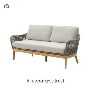 Sofá de Ratán Nórdico Moderno y Duradero para Exteriores, Resistente al Agua, con Estructura de Teca, Muebles Ecológicos para Comedor y Hotel - Product Image 2