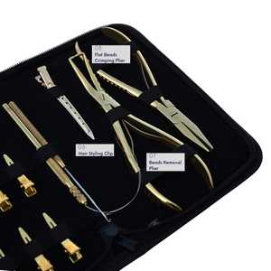 Kit d'outils professionnels pour extensions capillaires ZYDAR SPORTS – Pince à sertir plate en acier inoxydable de qualité chirurgicale, outil à boucle et crochet, fil pour perruque - Product Image 6