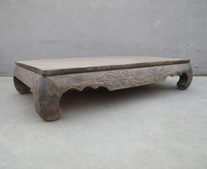 Antique 200 Year Old Elm Wood Carved <b>Coffee</b> <b>Table</b> <b>Rustic</b> Traditional Center <b>Table</b> Living Room Furniture - Product Image 2
