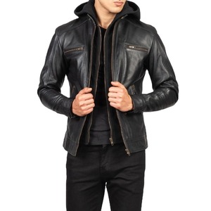 Chaqueta Acolchada de Cuero Vacuno Genuino para Hombre, de Alta Calidad, Personalizada, con Cierre, Tinte Liso, de Alta Gama, para Invierno, Tallas Grandes - Product Image 4
