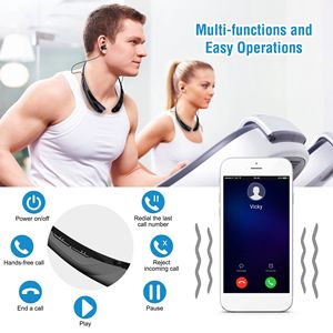 Auricolari Sportivi Wireless V5.0, Resistenti al Sudore, In-Ear con Fascia Magnetica da Collo, Stereo, Bassi Profondi, Comodi per lo Sport - Product Image 3