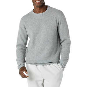 Men's Winter Viscose/Cotton Cable Knit <b>Pullover</b> <b>Sweater</b> Crew Neck Full Sleeve Solid Color Warm Anti-Pilling Front Logo - Product Image 1