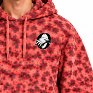 Coral <b>Leopard</b> <b>Print</b> <b>Hoodie</b> Oversized Pullover Streetwear Sweatshirt Heavyweight Fleece Kangaroo Pocket Casual Streetwear Top - Product Image 5