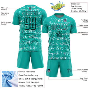 Conjunto de Camiseta de Fútbol Sublimada Personalizada, Diseño Geométrico Negro y Rosa, Absorbe la Humedad, Manga Corta, Unisex, Ropa Deportiva para Adultos - Product Image 6