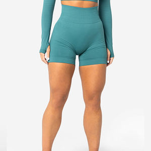 Shorts de sport pour femmes, personnalisables avec logo OEM, respirants, séchage rapide, taille mi-haute élastique, pour l'été, la course et la gym - Product Image 3