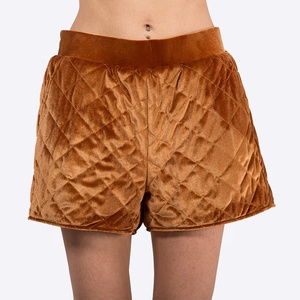 Ensemble deux pièces matelassé en velours pour femme, col rond, fermeture éclair, décontracté, pour l'automne, coupe régulière, manches longues, longueur au-dessus du genou - Product Image 3