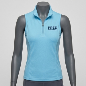 Customizable Women's High Collar Technical Tank <b>Top</b> Vest Sleeveless Quarter Zip Moisturizing Wicking Interlock Fabric 1 Piece - Product Image 4