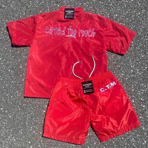 Ensemble survêtement homme tendance fabriqué en usine, design personnalisé, veste coupe-vent en nylon et short, fermeture éclair, pour l'été et le streetwear - Product Image 2