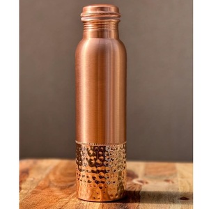 Premium Handcrafted Two-tone Copper Water Bottle Ayurvedic Wellness Bottle for Home Yoga and Travel - Product Image 1