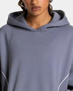 Ensemble de survêtement 2 pièces tendance pour femme, en molleton uni à capuche et manches longues, 100 % coton, idéal pour les activités de plein air - Product Image 4