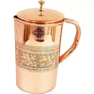 Ensemble de carafes en cuivre pour le stockage d'eau minérale naturelle, ensemble en métal avec verres, durable, réutilisable, vaisselle de cuisine et de salle à manger. - Product Image 5