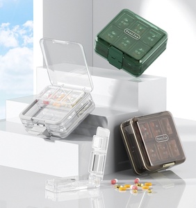 Overdo Pill Storage Case Double-Sided Portable Plastic Organizer with Compartment Design <b>for</b> Daily Medication Management - Product Image 2